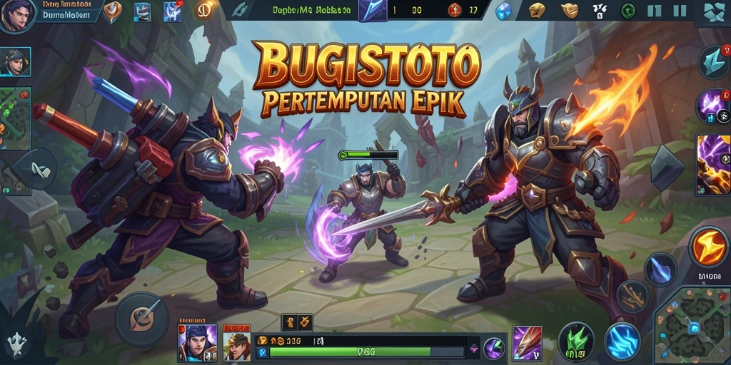 Screenshot utama BUGISTOTO menampilkan aksi seru dalam pertempuran MOBA.