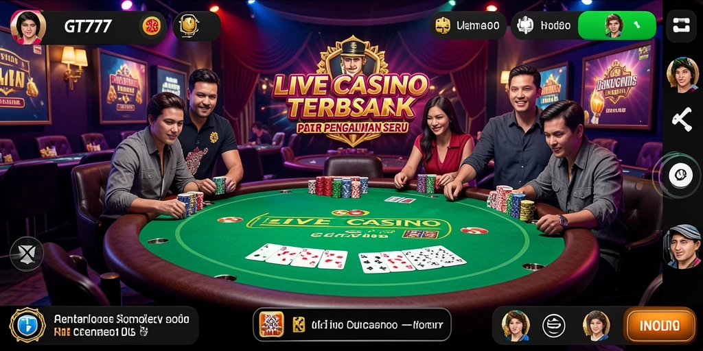 Screenshot gameplay GT777 menunjukkan suasana kasino yang mendebarkan.