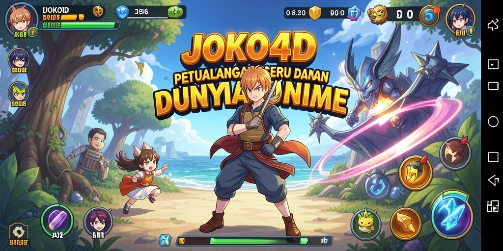 Screenshot utama menunjukkan karakter anime dalam aksi seru.