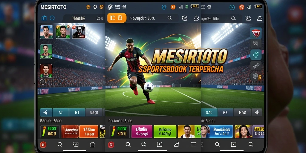 Tampilan antarmuka aplikasi MESIRTOTO saat bermain taruhan olahraga.