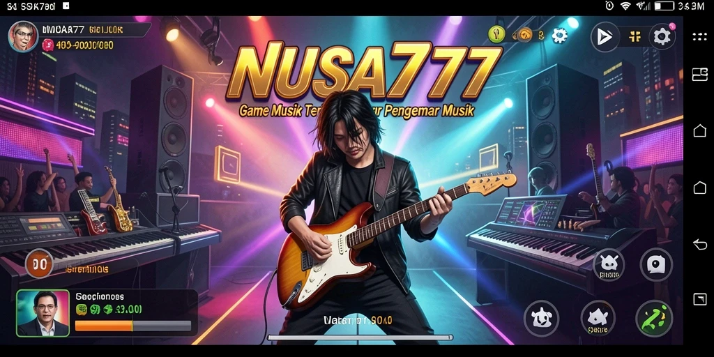 Screenshot gameplay <strong>NUSA777</strong> menampilkan momen seru dalam permainan musik.