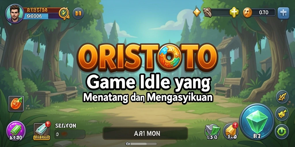 Tangkapan layar gameplay ORISTOTO yang menampilkan sistem Idle yang menarik.
