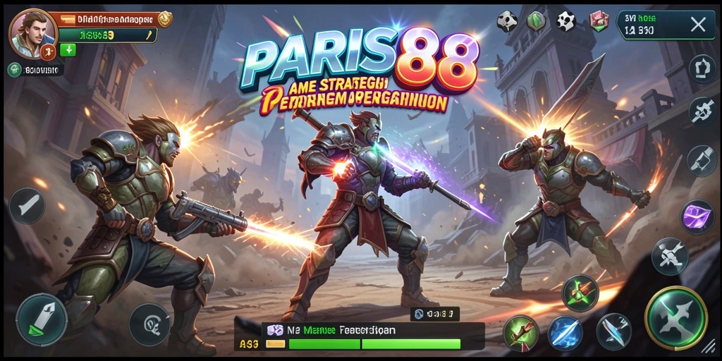 Tampilan gameplay menarik dari PARIS88 yang menunjukkan pertarungan strategis.