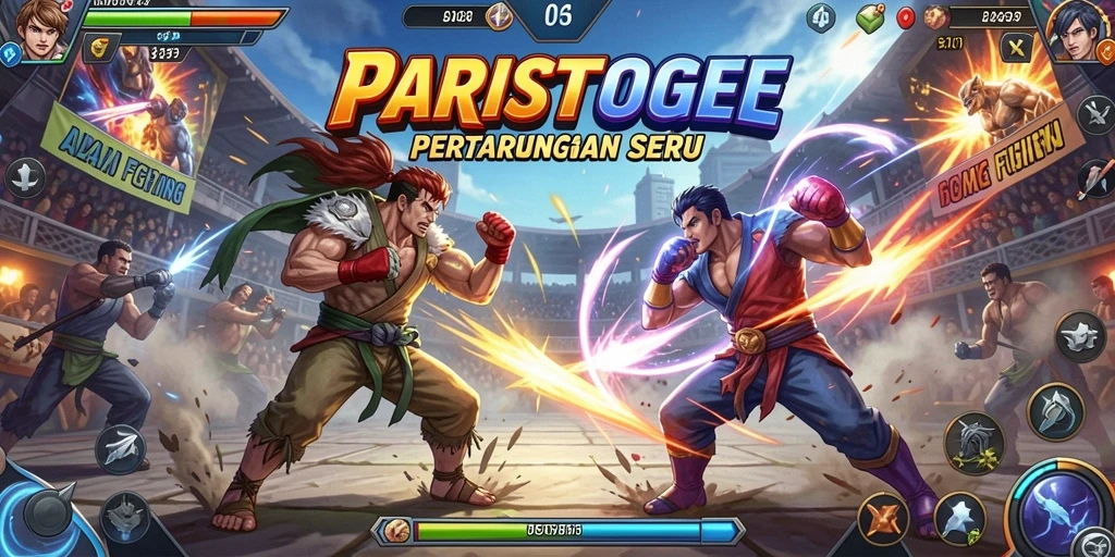 Tampilan mendebarkan dari gameplay Fighting di PARISTOGEL.