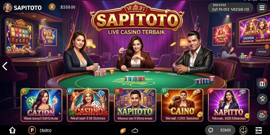 Menampilkan gameplay Live Casino yang menarik dan interaktif.