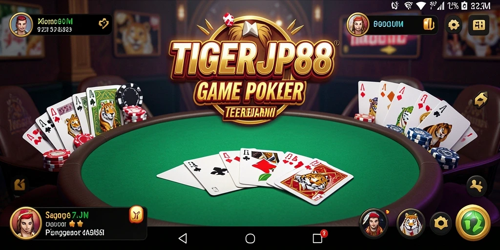 Tampilan menarik dari gameplay Poker di TIGERJP88.