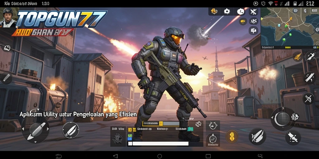 Tampilan antarmuka pengguna TOPGUN77 yang menarik dan fungsional.